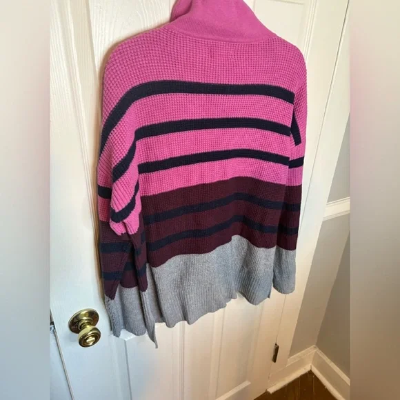 Lou & Grey Colorblock Waffle Funnel Neck Sweater | Size XL - Picture 9 of 12